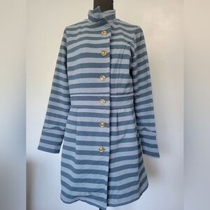 Matilda Jane Fall Breeze Stripe Pea Coat Blue M